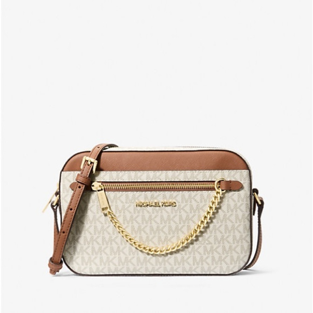 Michael Kors Jet Set Logo Crossbody Bag Vanilla NWOT - Picture 13 of 16